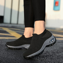 Load image into Gallery viewer, Height Increasing Women Shoes Sport Fashion Sneakers Sock Platform Gym Shoes Breathable Black Tennis Shoes Slip-On Ladies Shoes