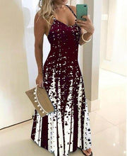 Load image into Gallery viewer, Lossky Vintage Floral Print Dress Sexy Spaghetti Strap V Neck Long Dresses Women Summer Beach Dresses Party Tunic Plus Size 5XL