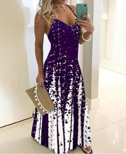 Load image into Gallery viewer, Lossky Vintage Floral Print Dress Sexy Spaghetti Strap V Neck Long Dresses Women Summer Beach Dresses Party Tunic Plus Size 5XL