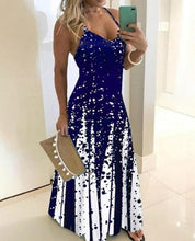 Load image into Gallery viewer, Lossky Vintage Floral Print Dress Sexy Spaghetti Strap V Neck Long Dresses Women Summer Beach Dresses Party Tunic Plus Size 5XL